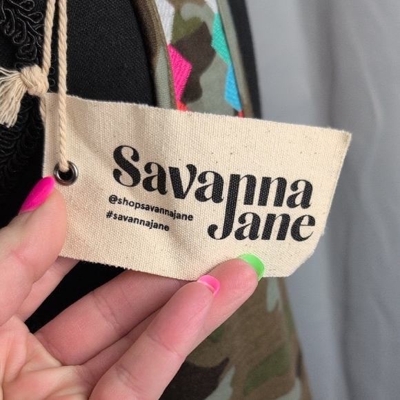 Savanna Jane Green and Brown Camouflage Tank Top Relaxed Fit - Picture 5 of 8
